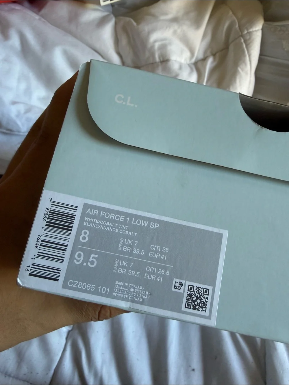 Nike Air Force 1 Low SP Box - Light Blue with White Label